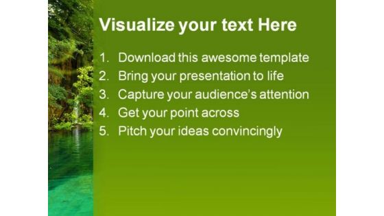 Pond Beauty Nature PowerPoint Template 1110