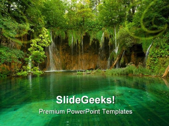 Pond Beauty Nature PowerPoint Template 1110