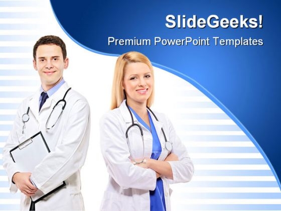 Portrait Of A Doctors Team Medical PowerPoint Templates And PowerPoint Backgrounds 0511