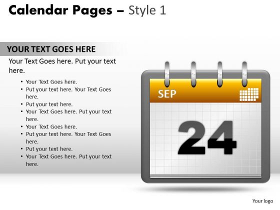 PowerPoint Backgrounds Calendar 24 Sep Growth Ppt Templates