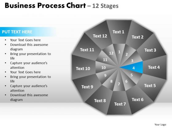 PowerPoint Backgrounds Chart Circular Quadrant Ppt Slide