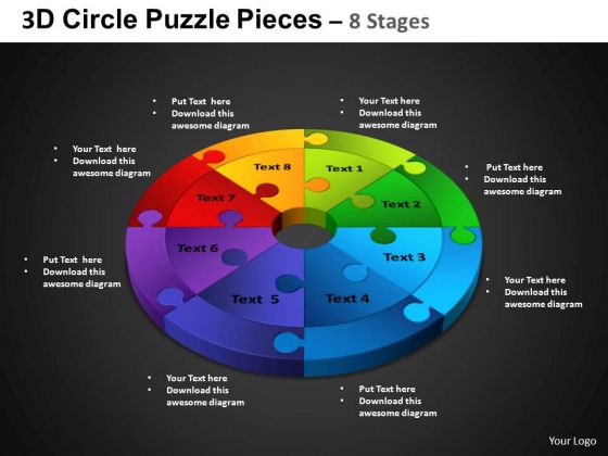 PowerPoint Backgrounds Circular Chart Circle Puzzle Diagram Ppt Slide