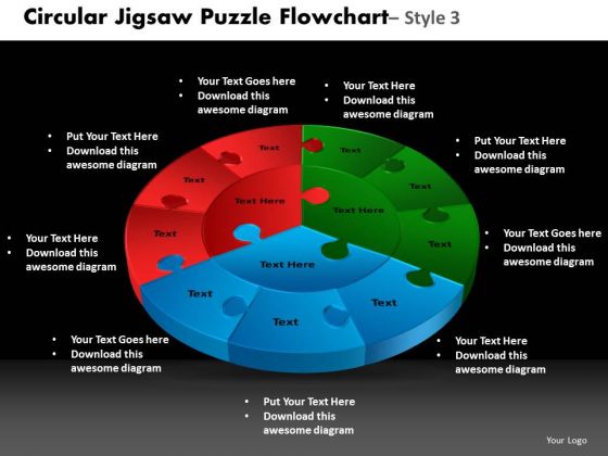 PowerPoint Backgrounds Cycle Chart Circular Jigsaw Ppt Slides