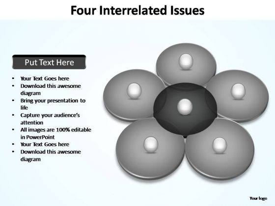 PowerPoint Backgrounds Strategy Four Interrelated Ppt Template
