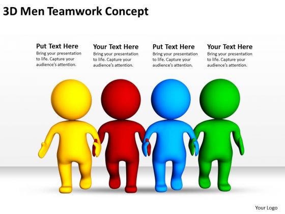 PowerPoint Business 3d Men Teamwork Concept Templates Backgrounds For Slides