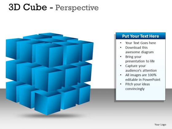 PowerPoint Clipart Graphic Editable Colors 3d Cube