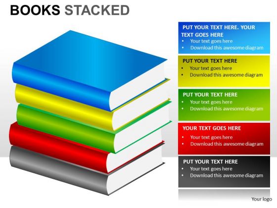 PowerPoint Clipart Graphics Editable Books Stacked PowerPoint Slides And Ppt Diagram Templates