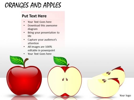 PowerPoint Clipart Graphics Showing Whole And Sliced Apples PowerPoint Slides
