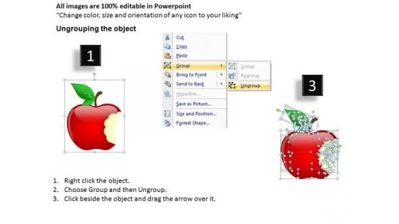 PowerPoint Clipart Showing Eaten Apple PowerPoint Slides Graphics