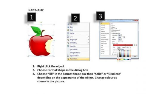 PowerPoint Clipart Showing Eaten Apple PowerPoint Slides Graphics