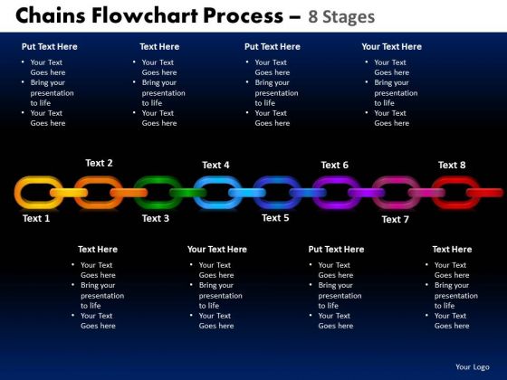 PowerPoint Design Circle Chart Chains Flowchart Ppt Process