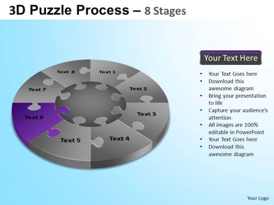 PowerPoint Design Executive Competition Puzzle Segment Pie Chart Ppt Themes