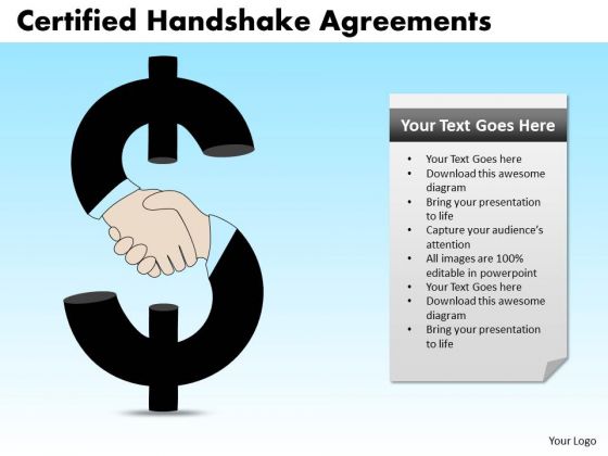 PowerPoint Design Process Certified Handshake Ppt Theme