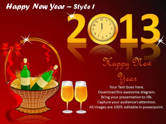 PowerPoint Design Slides 2013 Happy New Year Ppt Presentation