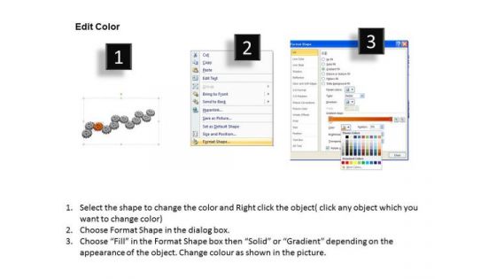 PowerPoint Design Slides Editable Gears Process Ppt Slides