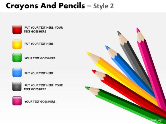 PowerPoint Designs Chart Crayons And Pencils Ppt Layout