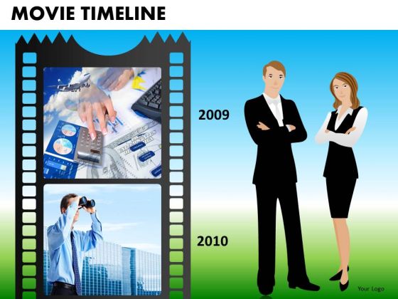 PowerPoint Designs Company Teamwork Movie Timeline Ppt Layout
