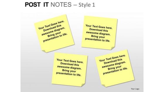PowerPoint Designs Growth Post It Notes Ppt Slides