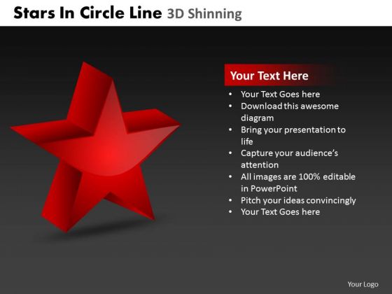 PowerPoint Designs Teamwork Stars In Circle Ppt Slides