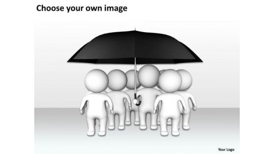 PowerPoint Graphics Business Under Blue Umbrella Templates Ppt Backgrounds For Slides