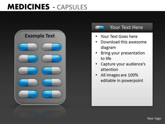 PowerPoint Graphics Slides With Medicines Capules Health Care