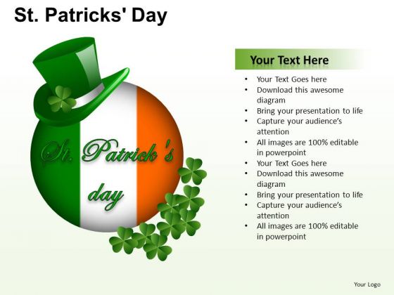 PowerPoint Ireland Flag Patricks Day Ppt Layout