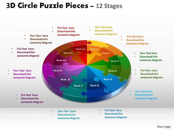 PowerPoint Layout Chart Circle Puzzle Ppt Presentation