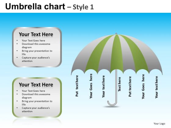 PowerPoint Layout Corporate Competition Targets Umbrella Chart Ppt Theme