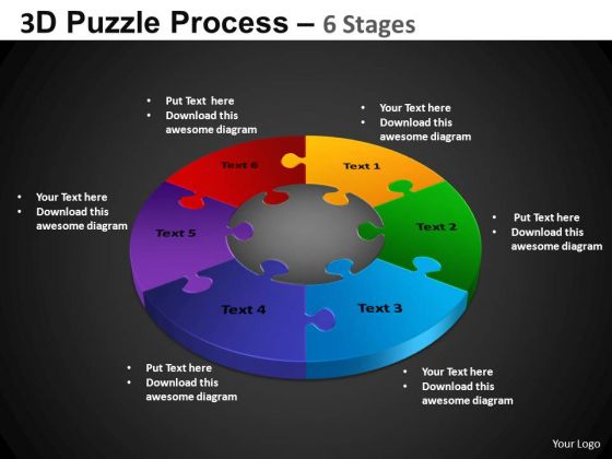 PowerPoint Layout Teamwork Pie Chart Puzzle Process Ppt Slidelayout