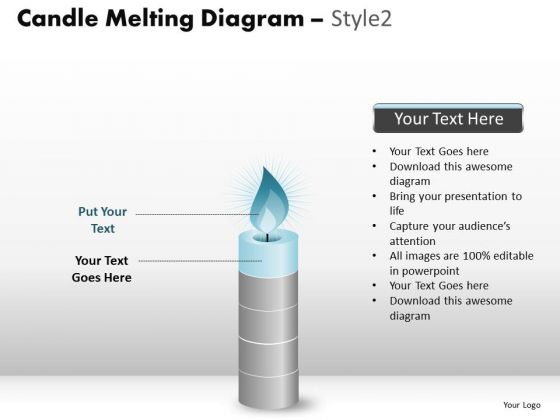 PowerPoint Layouts Business Candle Melting Ppt Process