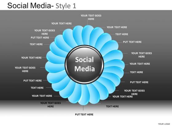PowerPoint Layouts Business Teamwork Social Media Ppt Design Slides