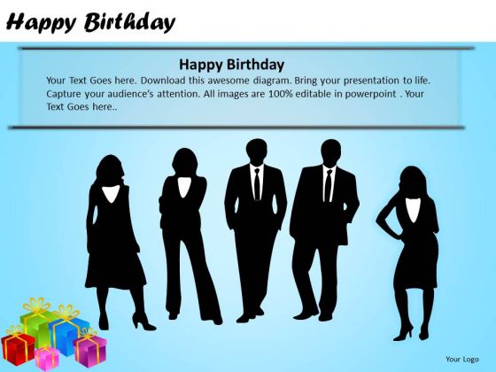 PowerPoint Layouts Company Growth Happy Birthday Ppt Slide