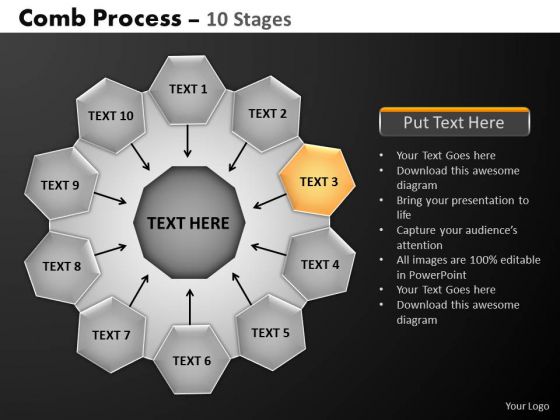 PowerPoint Layouts Company Hub And Spokes Process Ppt Template