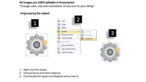 PowerPoint Layouts Company Hub And Spokes Process Ppt Template