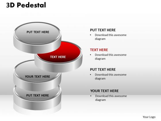 PowerPoint Layouts Diagram 3d Pedestal Ppt Backgrounds