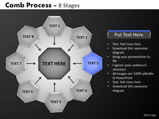 PowerPoint Layouts Diagram Hub And Spokes Process Ppt Templates