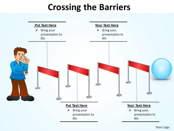 PowerPoint Layouts Education Crossing The Barriers Ppt Template