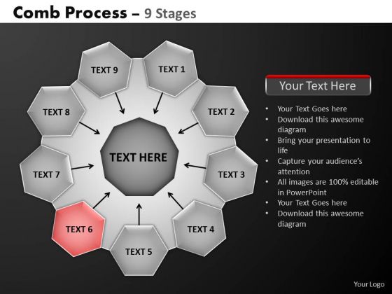 PowerPoint Layouts Marketing Hub And Spokes Process Ppt Slide Designs