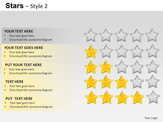 PowerPoint Layouts Process Stars Ppt Templates