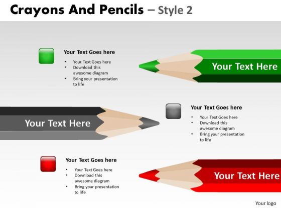 PowerPoint Layouts Success Crayons And Pencils Ppt Slide Designs