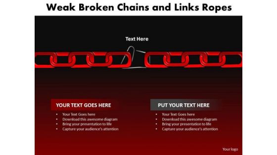 PowerPoint Layouts Success Weak Broken Chains Ppt Slides