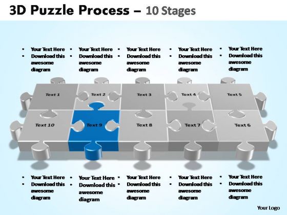 PowerPoint Layouts Teamwork Puzzle Process Ppt Theme