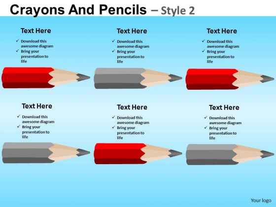 PowerPoint List Crayons Education School Ppt Slide