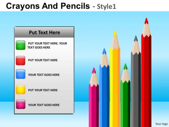 PowerPoint Pens Pencils Education School Ppt Theme
