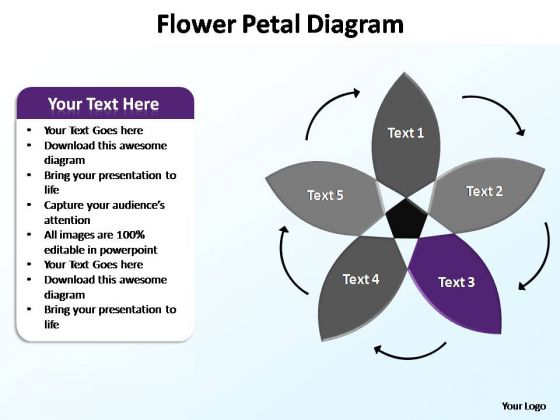 PowerPoint Presentation Designs Growth Flower Petal Ppt Themes