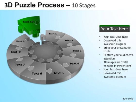 PowerPoint Presentation Teamwork Puzzle Segment Pie Chart Ppt Theme
