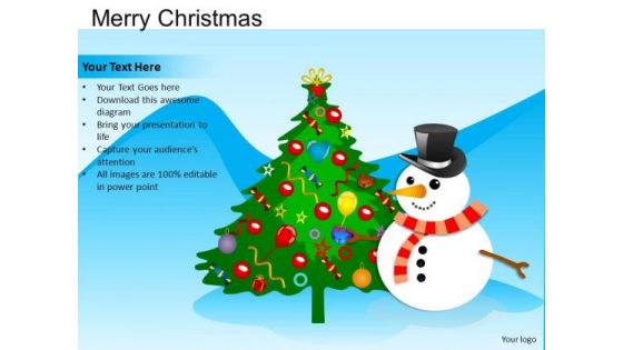 PowerPoint Presentation Tree Merry Christmas Ppt Template