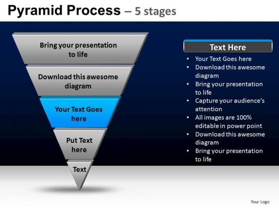 PowerPoint Process Chart Pyramid Process Ppt Layout