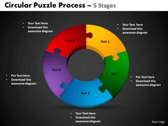 PowerPoint Process Cycle Process Circular Puzzle Ppt Design Slides