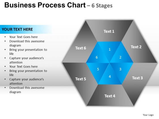 PowerPoint Process Diagram Hexagon Pie Chart Ppt Presentation Designs
